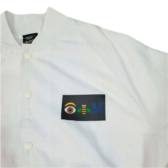 Vintage 80's IBM Paul Rand Design Employee Snap Down Bomber Jacket Size 2XL - Picture 9 of 11